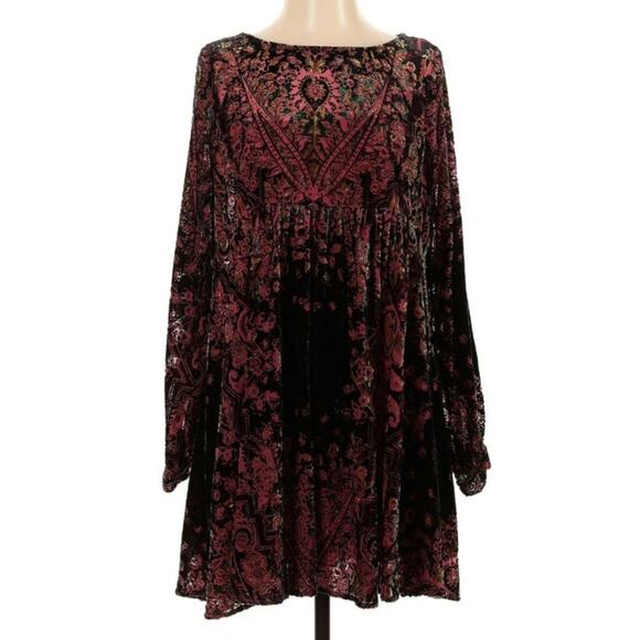 Free People Mirror Mirror Brocade Velour Small Dress - Picture 2 of 7